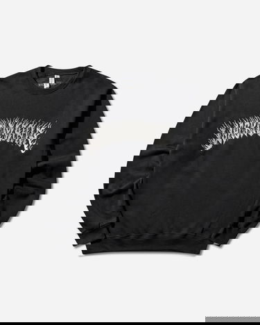 Суитчър WACKO MARIA Tim Lehi Flaming Text Crewneck Sweatshirt Черно | 25FW-WMC-SS12 BLACK, 0