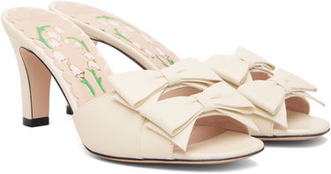 Кецове и обувки Valentino Valentino Garavani Leather Bow Heeled Sandals Бежово | 7W2S0MN9DDT, 3