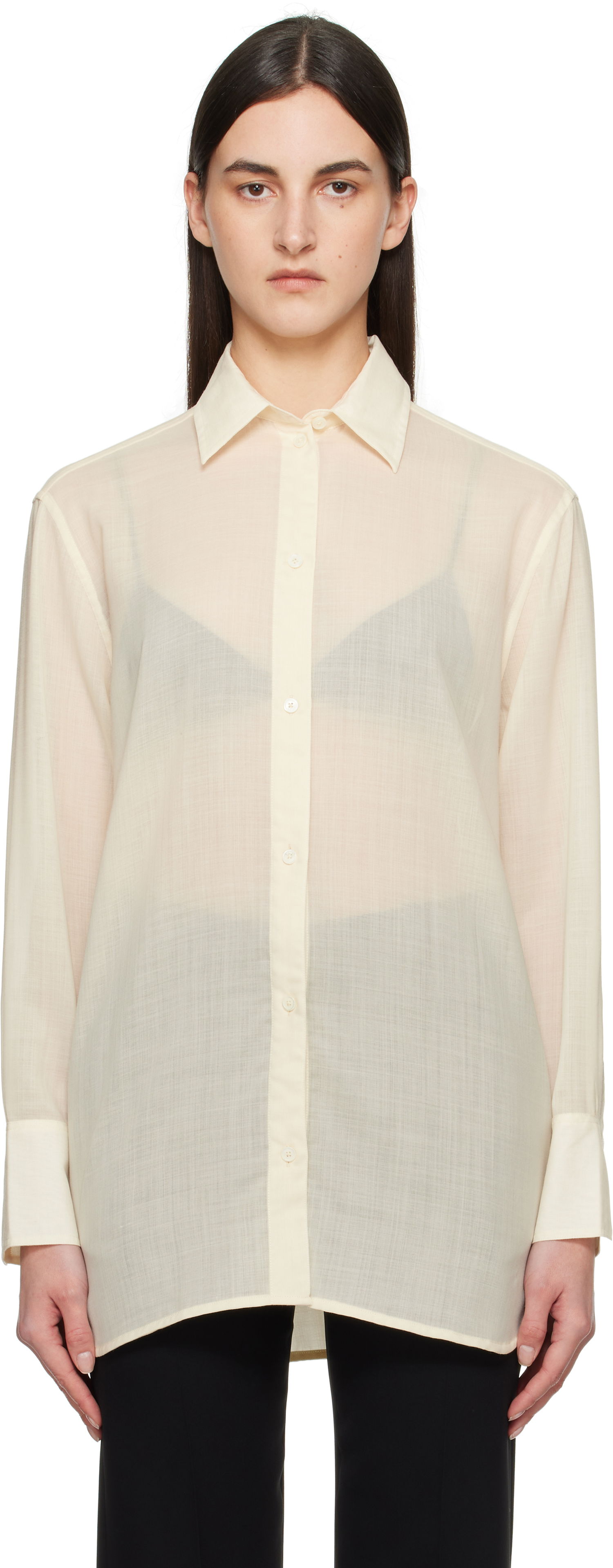Риза TOTEME TOTEME Relaxed Voile Shirt Бежово | 251-WRT1415-FB0332, 0