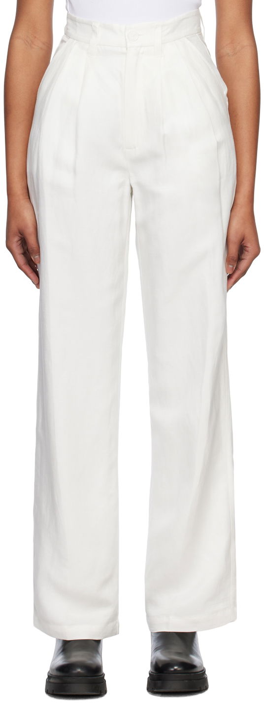 Панталони Anine Bing Carrie Pleated Trousers Бяло | A-03-3269-100, 0