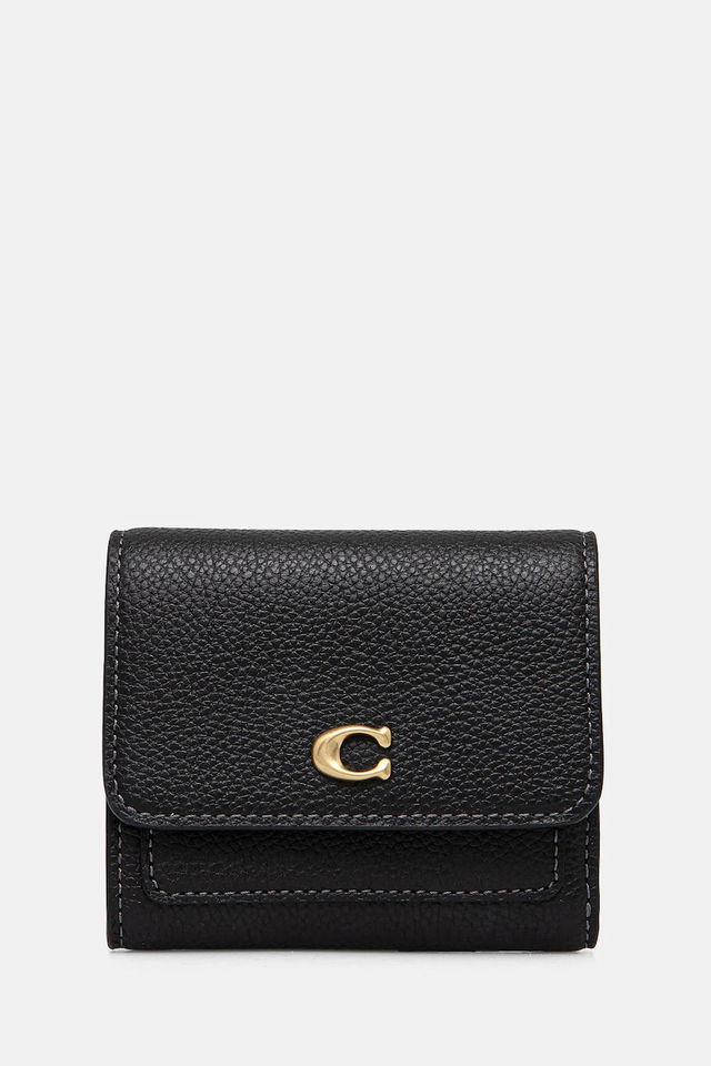 Pebbled Leather Mini Flap Wallet