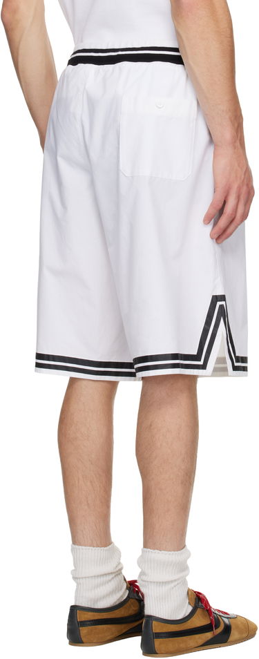 Къси панталони Dolce & Gabbana Cotton Poplin Striped Drawstring Shorts with Embroidered Logo Бяло | GP05GZFI5IH, 2