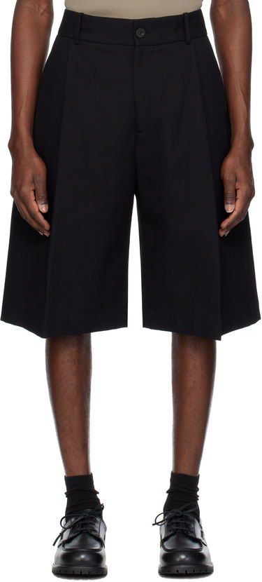 Къси панталони Studio Nicholson Studio Nicholson Fowld Wide-Leg Shorts Черно | FOWLD SNM - 1187, 0