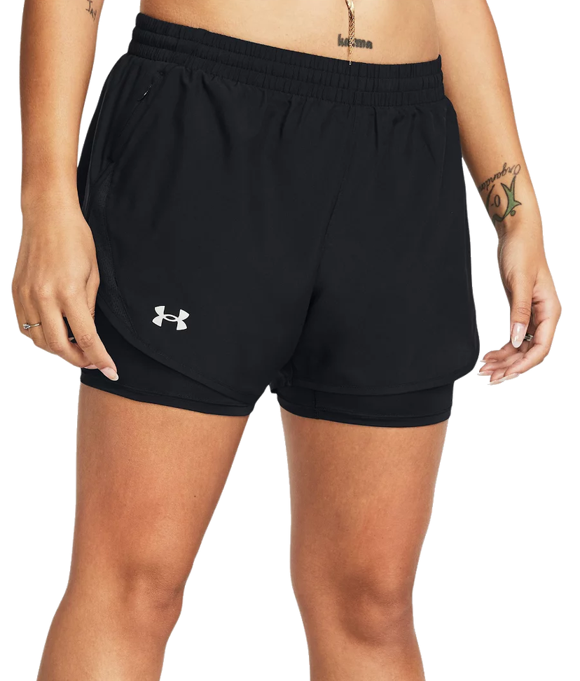 Къси панталони Under Armour s podšívkou Fly-By 2-in-1 Shorts Черно | 1382440-001