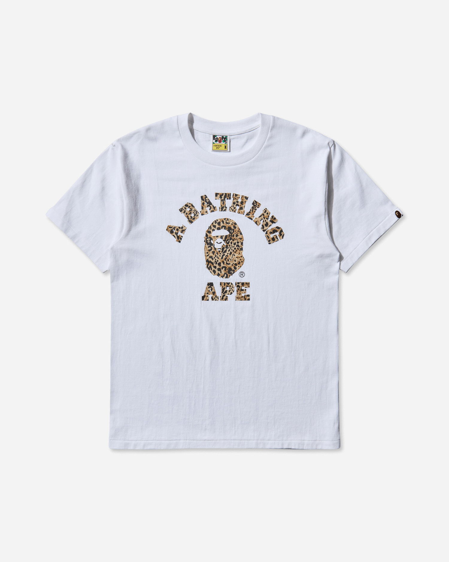 Тениска BAPE Wild Leopard Pattern College T-Shirt Бяло | 1L80110039 WHXBG, 1