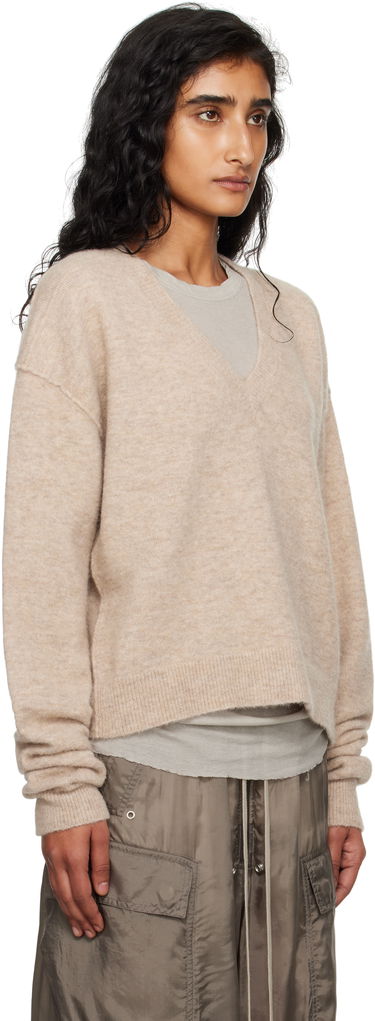 Пуловер Rick Owens Rick Owens Tommy V-Neck Sweater Бежово | RP02E4650 KWP, 1