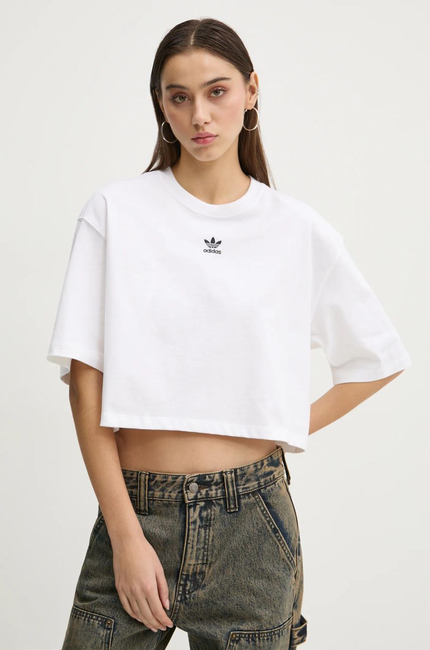 Тениска adidas Originals Originals Essential Cropped T-Shirt Бяло | JJ3385, 0
