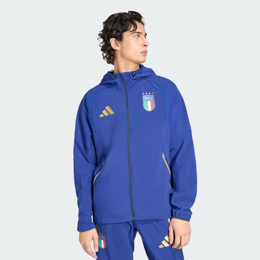 Ветровка adidas Performance Italy Tiro Travel Full Zip Windbreaker Синьо | JY7052