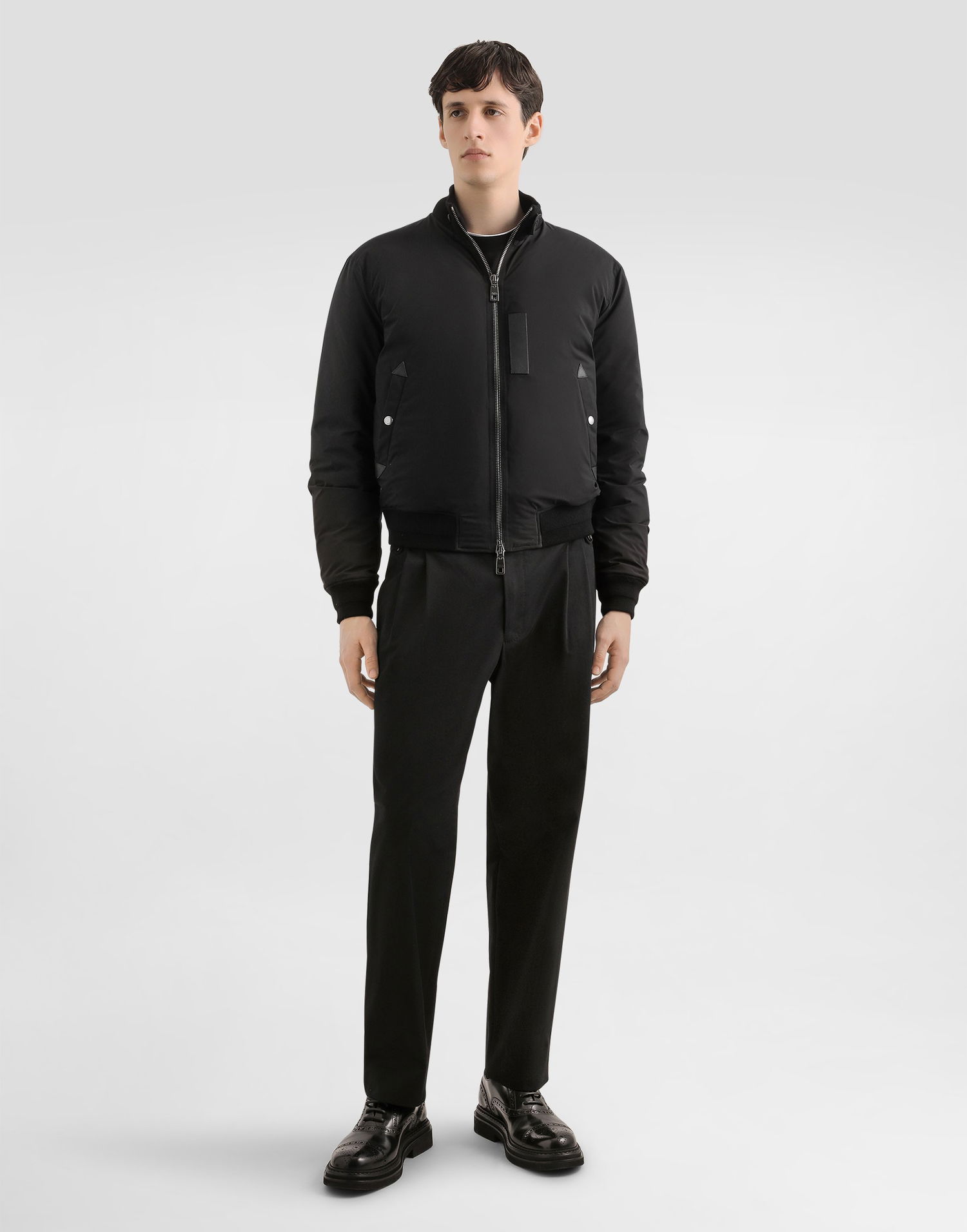 Яке бомбър Dolce & Gabbana Dolce & Gabbana Padded Satin Bomber Jacket Черно | G9BRATFUSN0N0000, 1