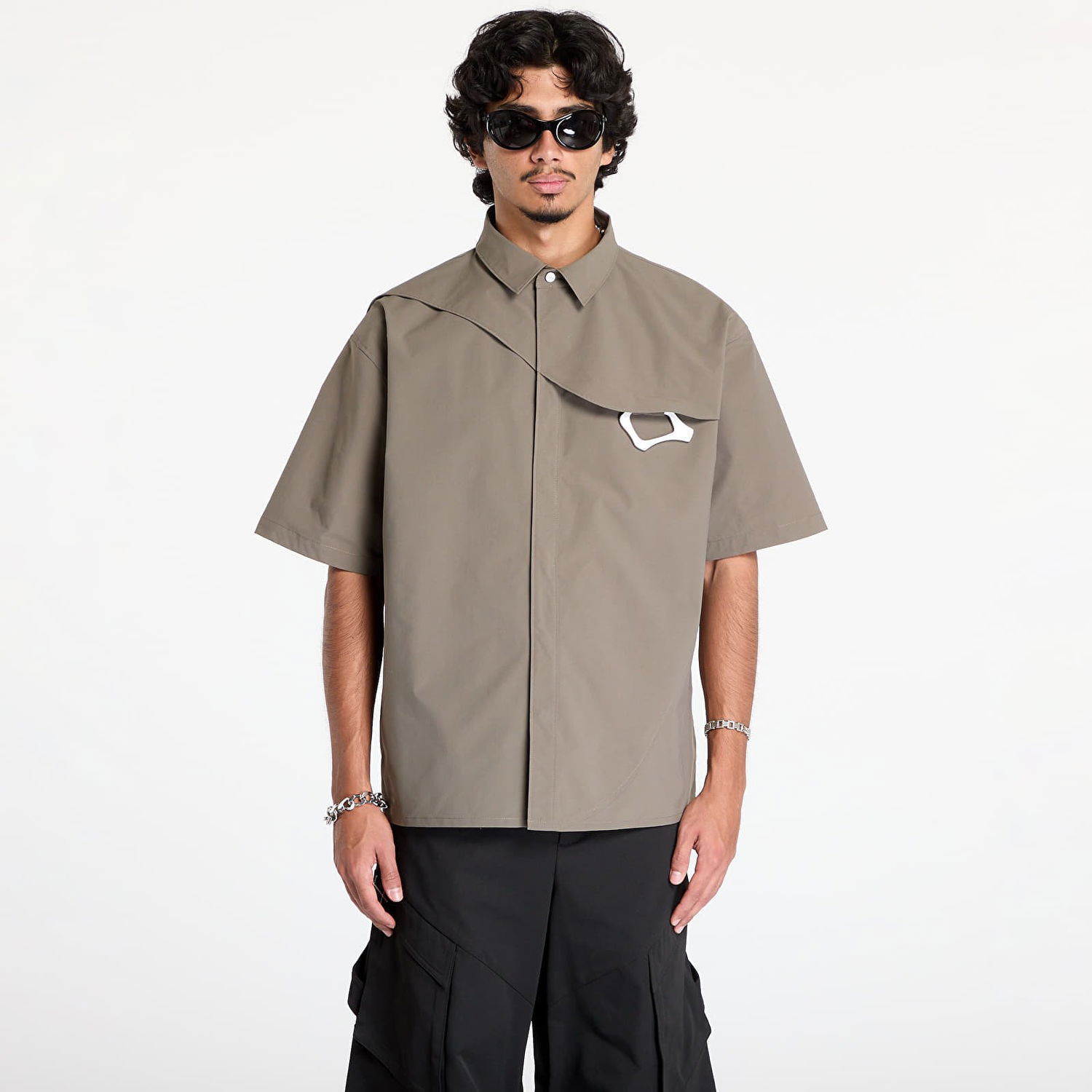 Риза HELIOT EMIL Nylon Shirt with Carabiner Кафяво | HE_M_05_018_P04_DG23, 0