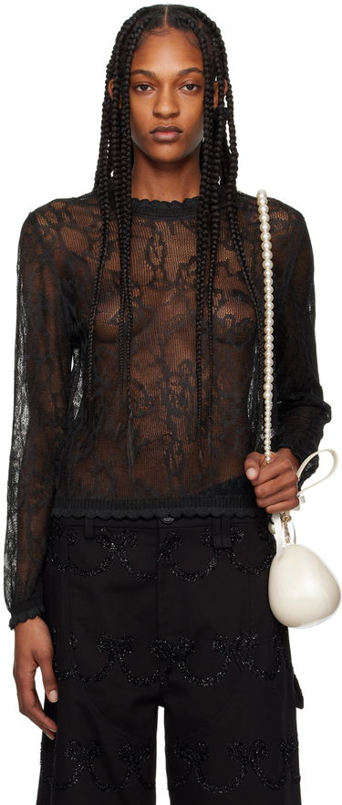 Пуловер Simone Rocha Simone Rocha Floral Lace Sweater Черно | SHMK1 0645, 0