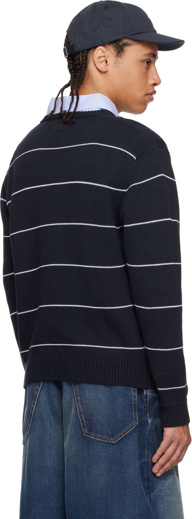 Пуловер Noah Noah Striped V-Neck Sweater Тъмно синьо | SW096SS25NVY, 2
