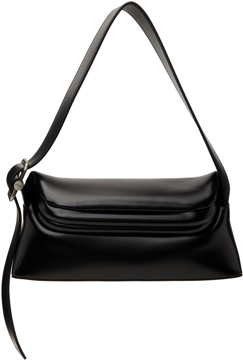 Чанта през рамо OSOI Black Leather Shoulder Bag Черно | 22FB010-16-01