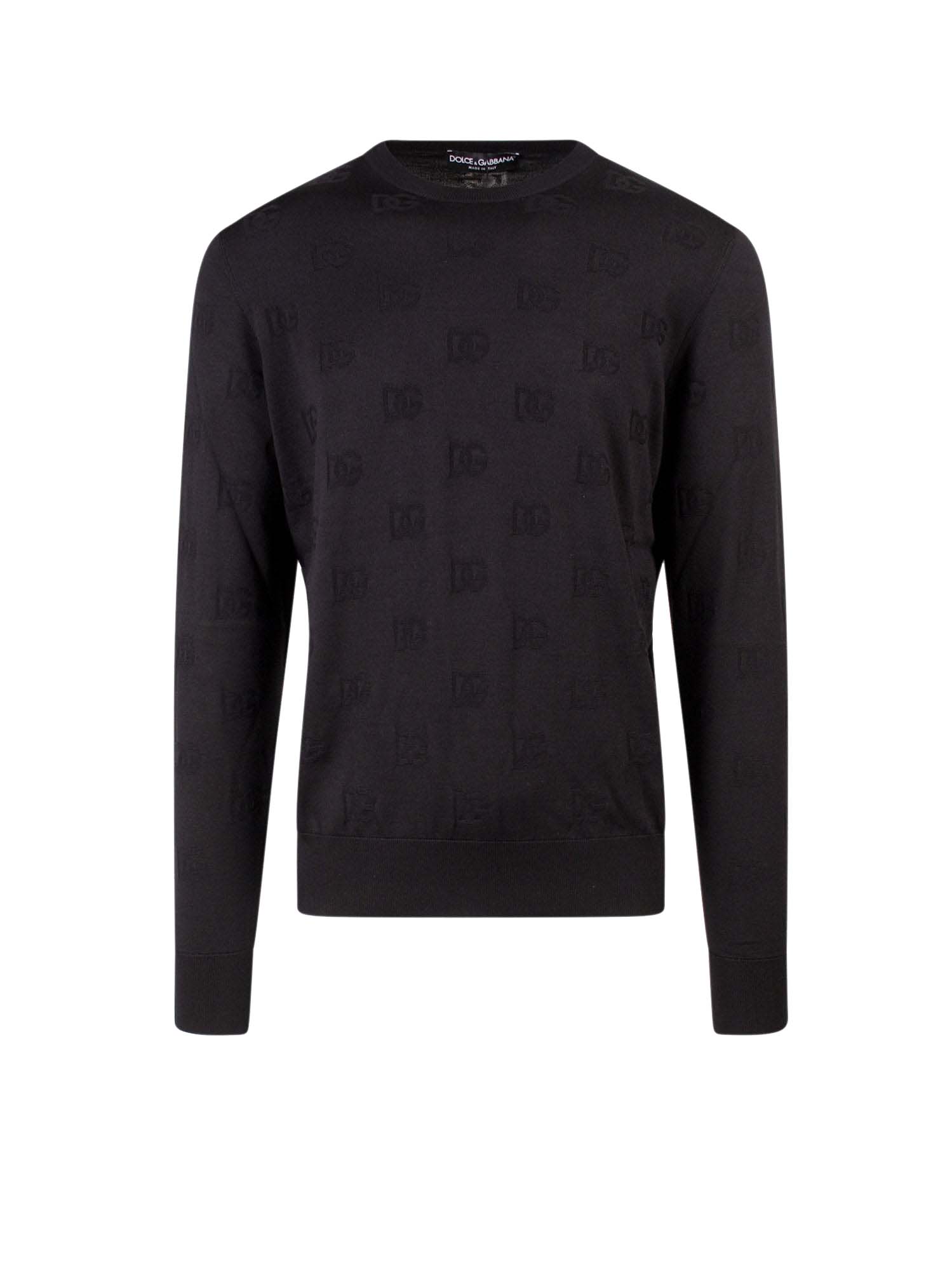 Пуловер Dolce & Gabbana Silk All-Over Logo Sweater Black Черно | GXJ79TJAST6#N0000, 0