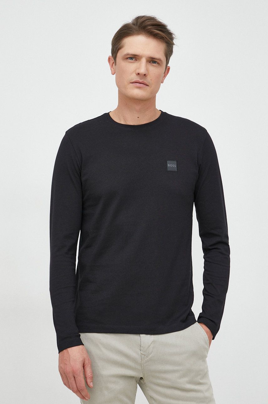 Тениска BOSS Long Sleeve Crewneck T-Shirt Черно | 50476192, 0