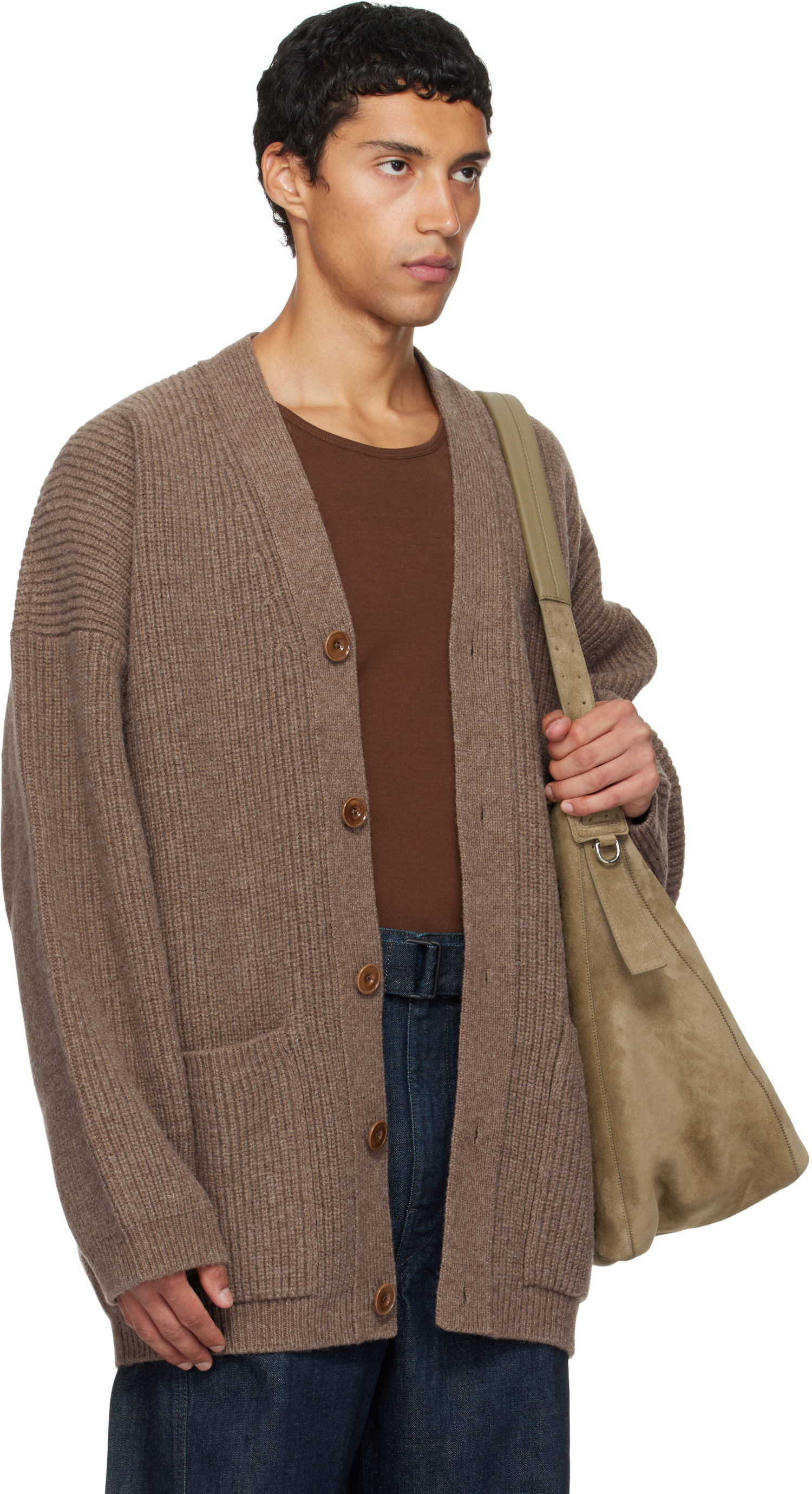 Пуловер LEMAIRE Lemaire Cardicoat Knit Cardigan Кафяво | CO1139 LK107, 1