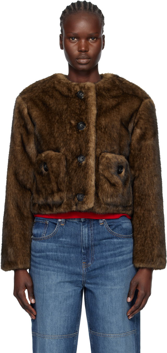 Marc Jacobs Teddy Cropped Faux-Fur Jacket