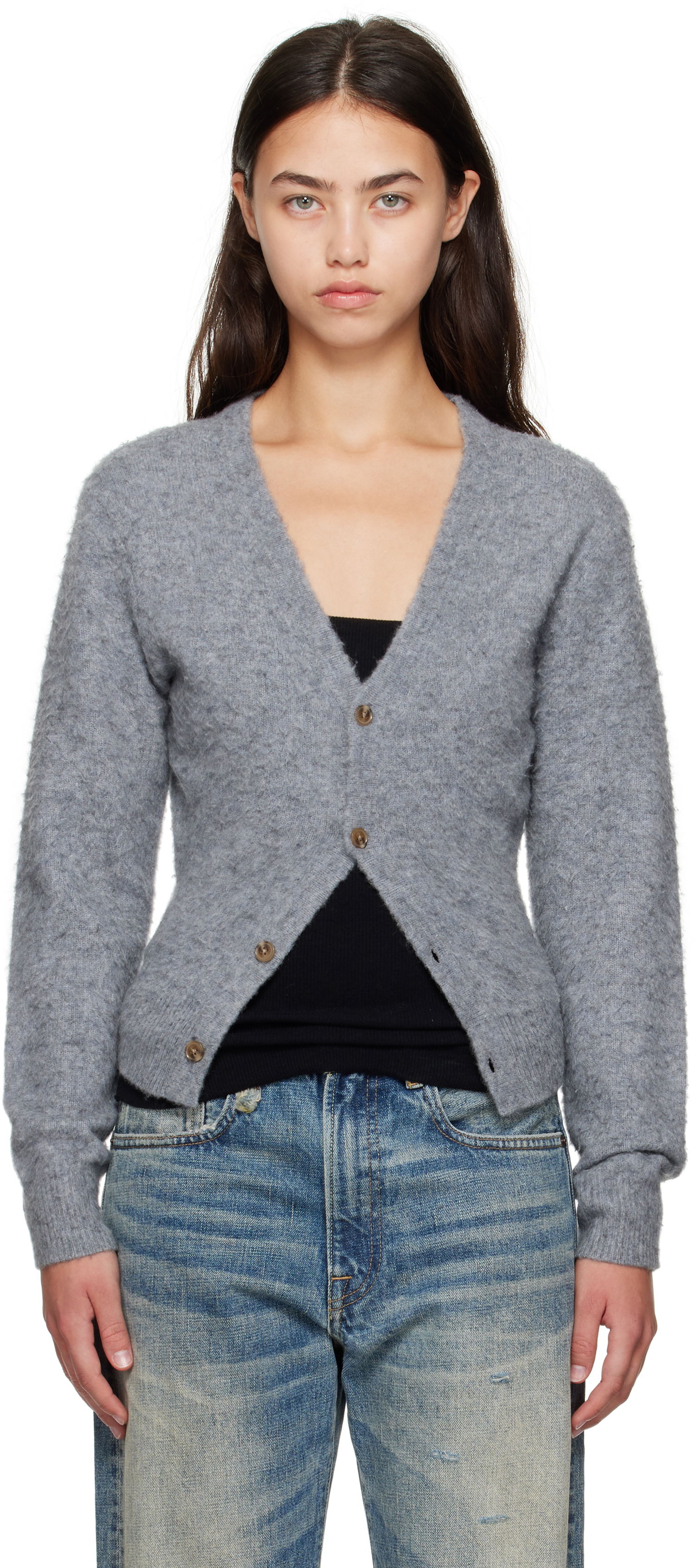 Пуловер R13 R13 Split Hem Cardigan Сиво | R13WY291-Y212A, 0