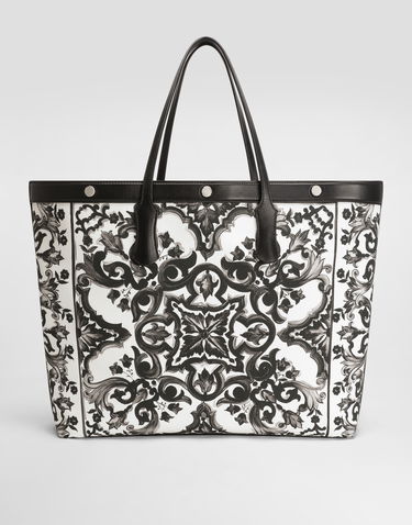 Голяма пазарска чанта Dolce & Gabbana Dolce & Gabbana Calfskin Shopping Bag with Shell Print Многоцветен | BM7806AG665IZ3TN, 3