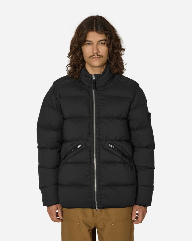 Seamless Tunnel Nylon Down Jacket Black