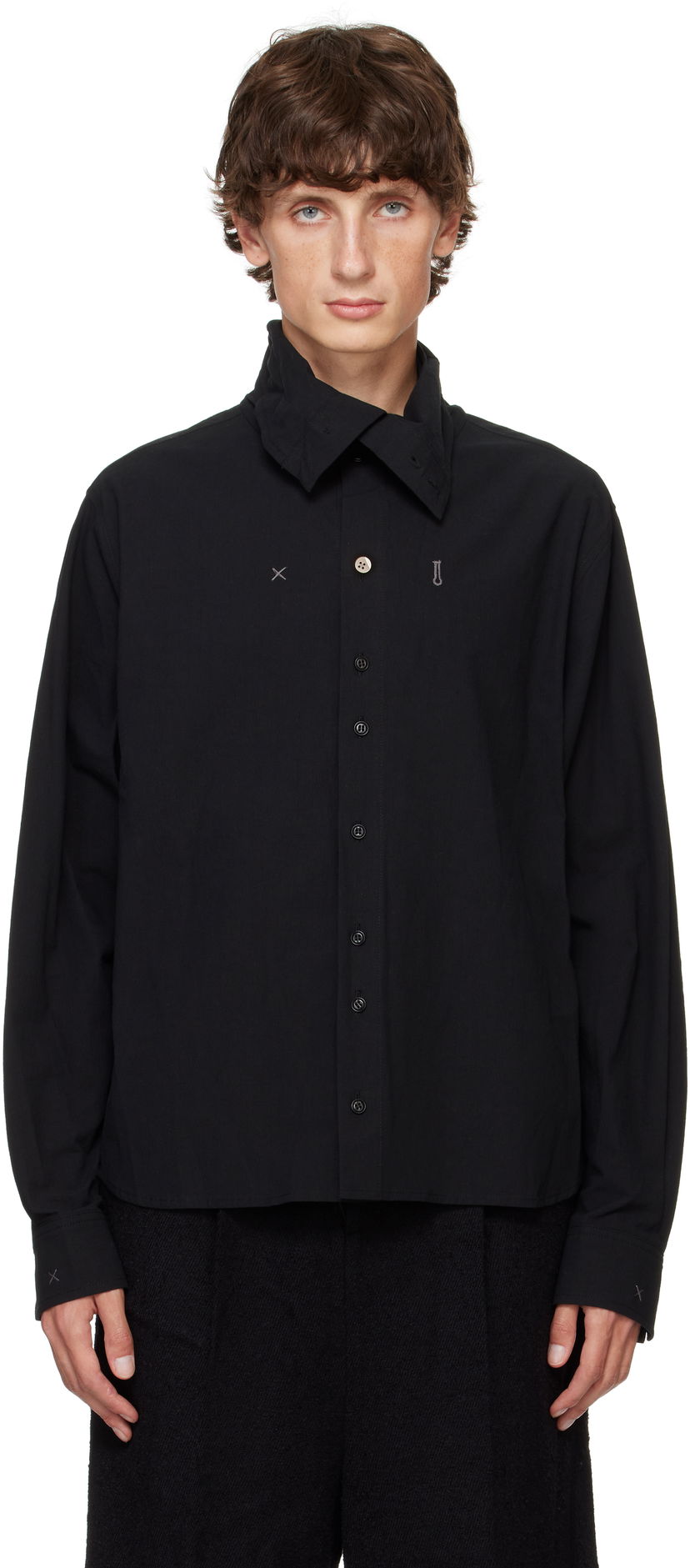 Риза ADER ERROR Shirt With Button Closure Черно | BN01FWSH0103BK