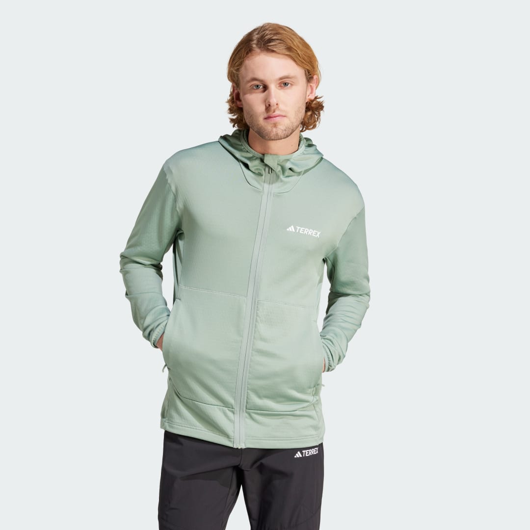 Яке adidas Performance adidas TERREX BUNDA TERREX XPERIOR LIGHT FLEECE HOODED Сиво | IQ3718, 1