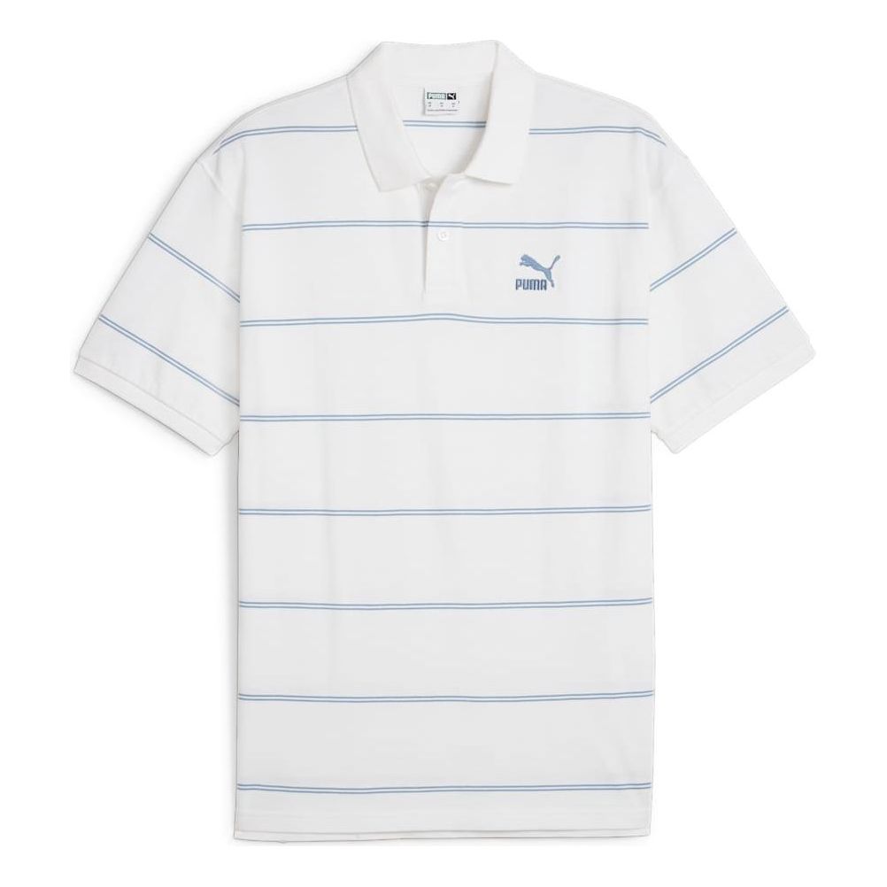 Поло тениска Puma TEAM Striped Polo Shirt Бяло | 627122-02, 0