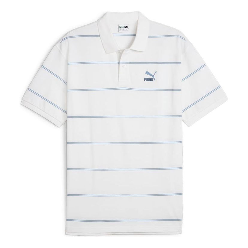 Поло тениска Puma TEAM Striped Polo Shirt Бяло | 627122-02