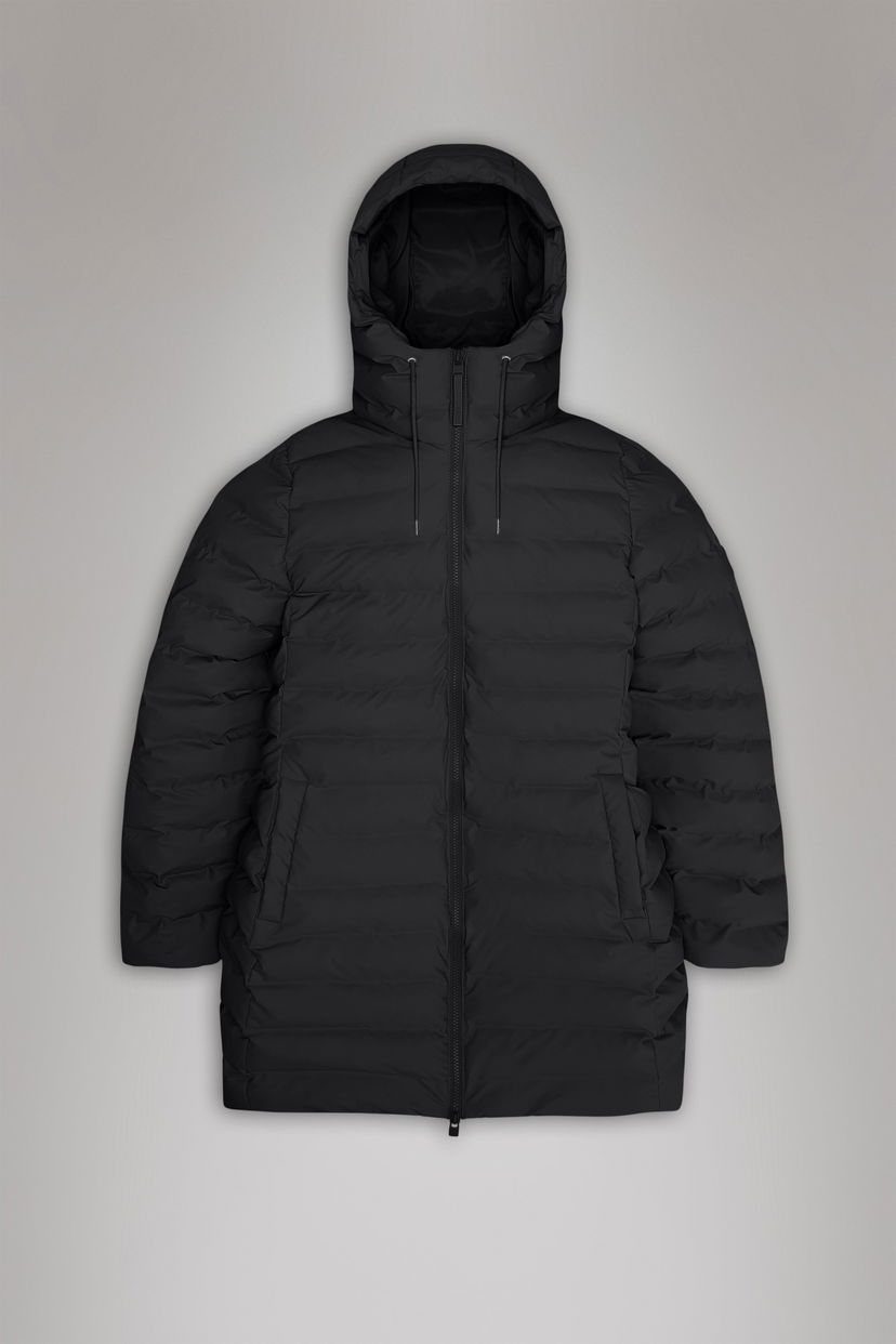 Пухо яке Rains Lohja Long Puffer Curve Jacket Черно | 15890\01