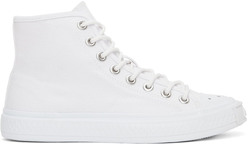 Кецове и обувки Acne Studios White Canvas High Sneakers Бяло | AD0523-, 0