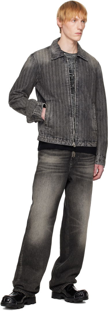 Яке бомбър Diesel Diesel D-Rohe Pinstripe Denim Jacket Сиво | A13741-09L59-02, 3