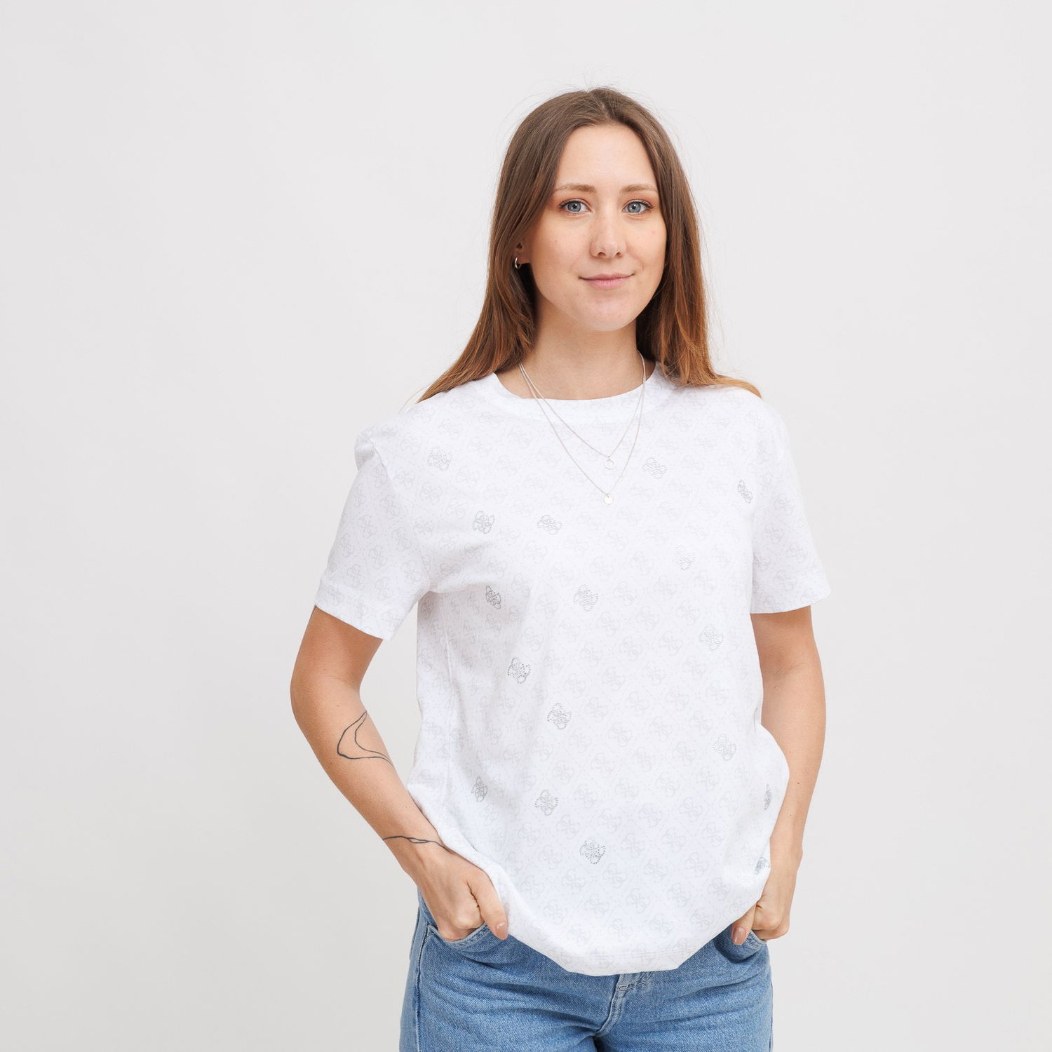 Тениска GUESS Guess Chrysanta T-Shirt Бяло | V5GI16I3Z14-P0JE, 0