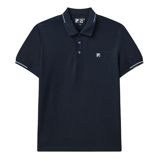 Поло тениска FILA Solid Color Short Sleeve Polo Тъмно синьо | F11M122101F-NV