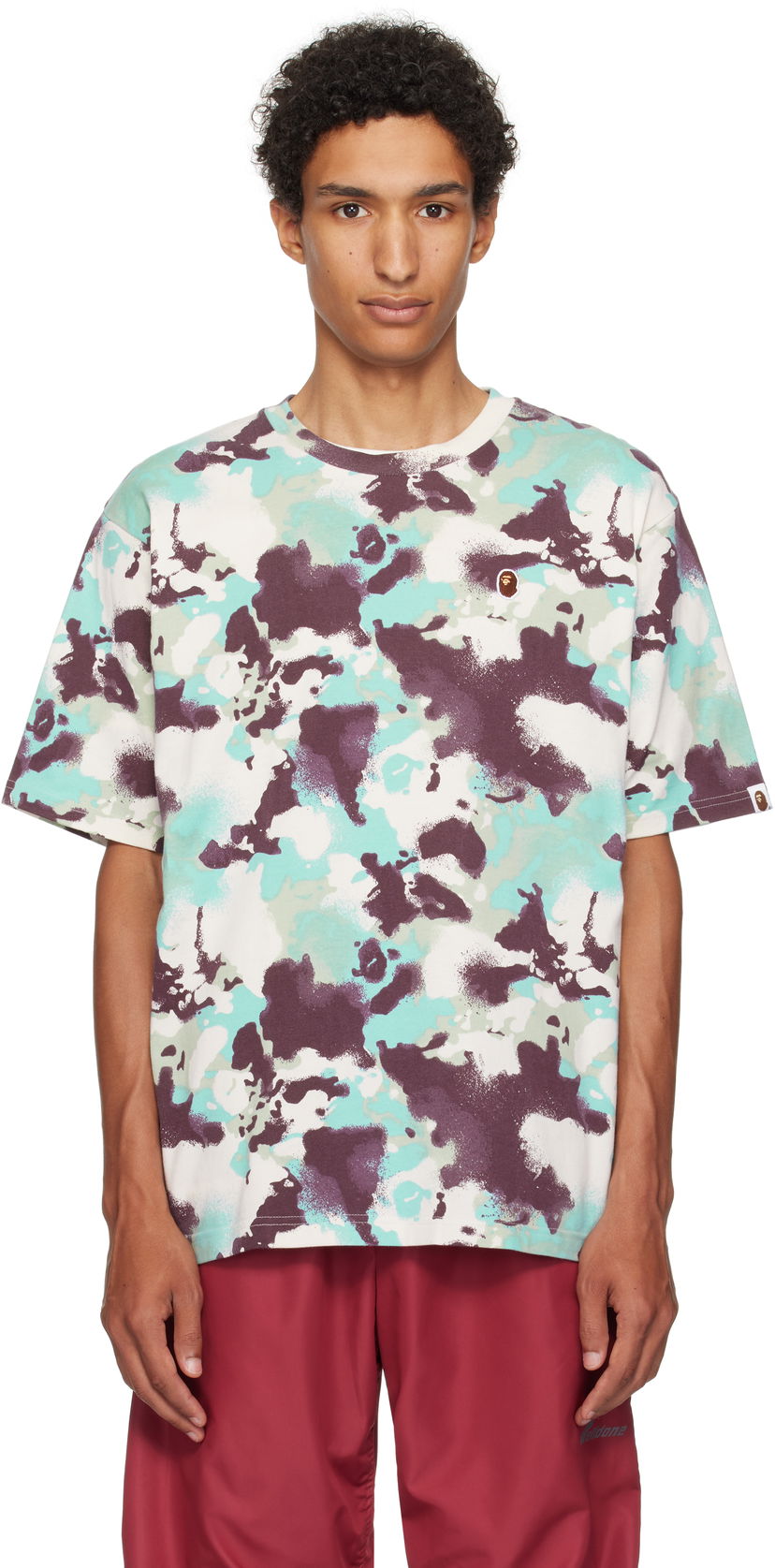 Тениска BAPE A Bathing Ape Map Camo Ape Head T-Shirt Многоцветен | 001CSL301001M