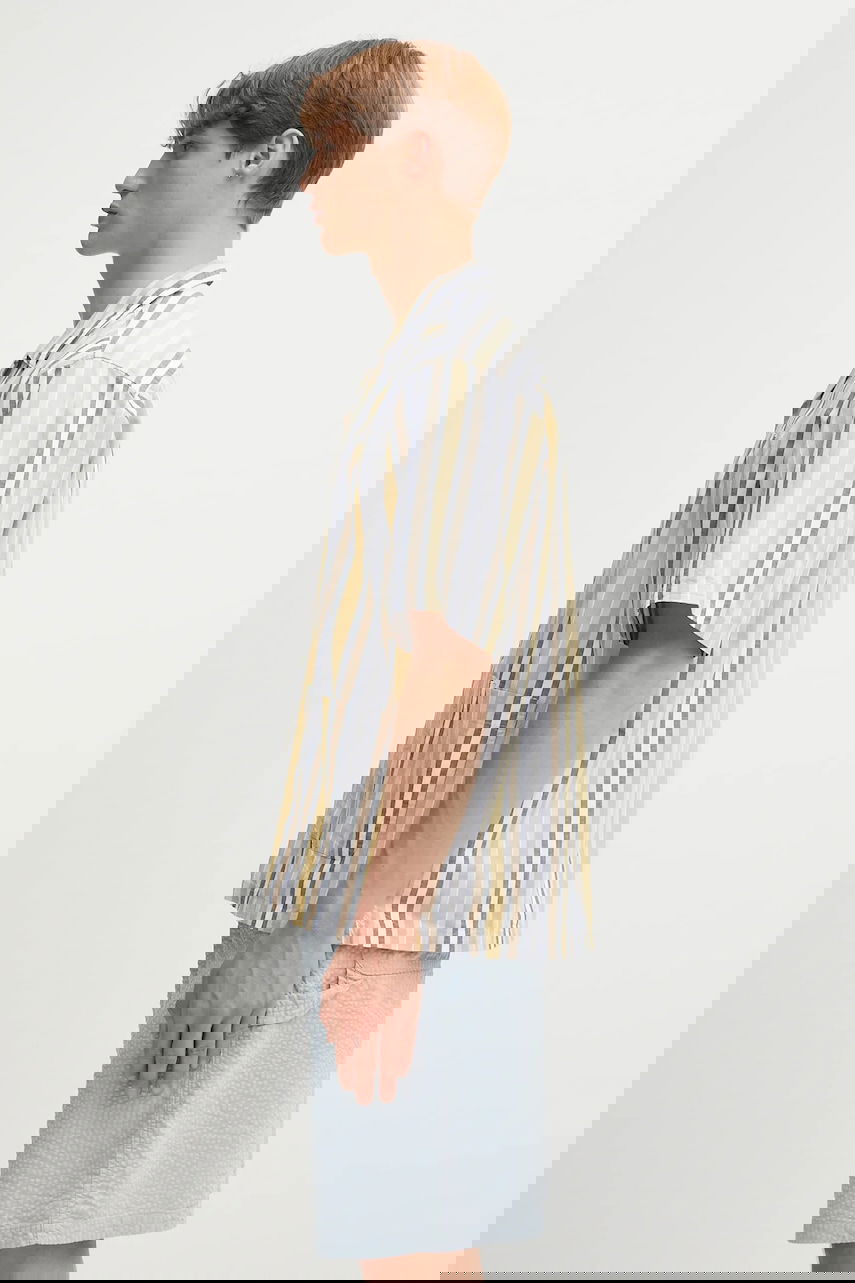 Риза Carhartt WIP Linen Blend Relaxed Fit Short Sleeve Folsey Camp Collar Striped Shirt with Patch Pockets Многоцветен | I035154.3G8XX, 1