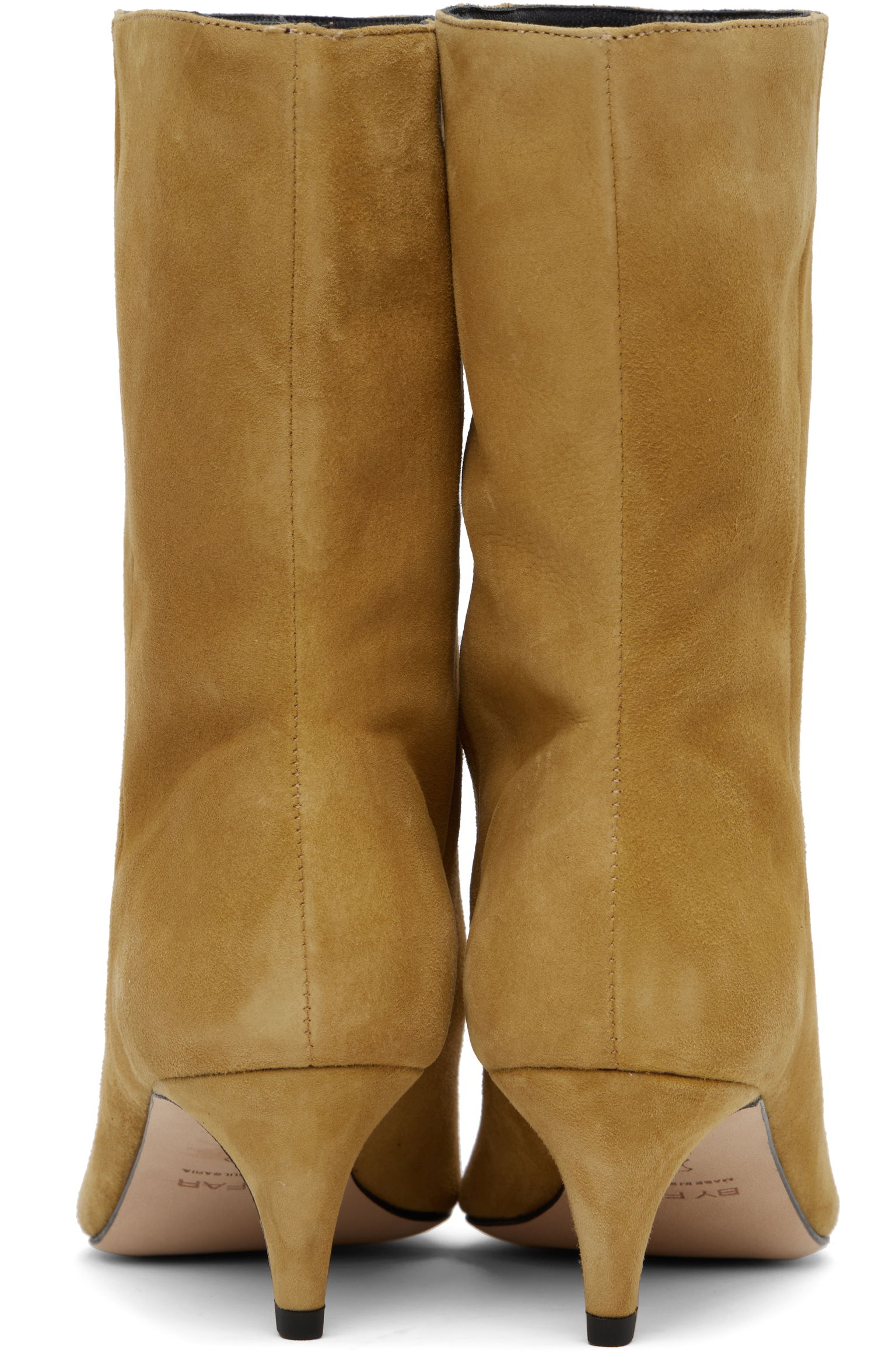 Pокля BY FAR BY FAR Lysander Suede Leather Boots Жълто | MWFBO068KL007BR052PL, 1