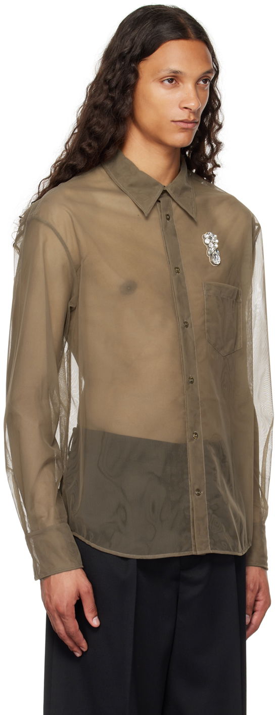 Риза Simone Rocha Simone Rocha Sheer Embellished Shirt Зелено | 5289TB 0069, 1