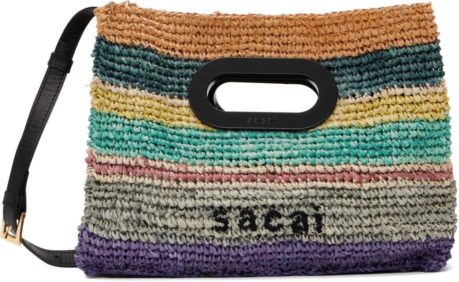Голяма пазарска чанта sacai Sacai Raffia New Shopper Small Bag Многоцветен | S149-01, 0