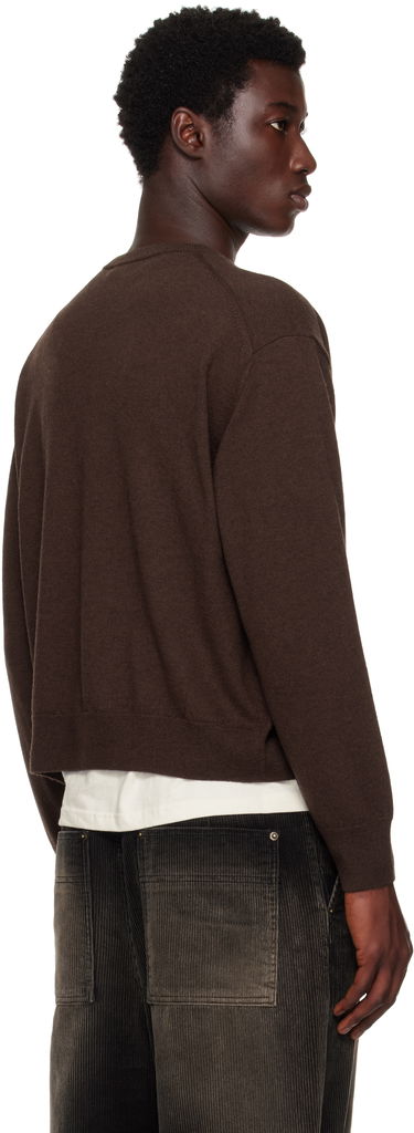 Пуловер We11done We11done Single Patch Cardigan Кафяво | WD-KC2-25-611-U-BR, 2