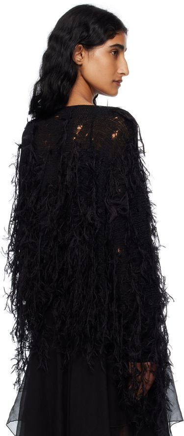 Пуловер Ann Demeulemeester Ann Demeulemeester Vilta Distressed Knit Sweater Черно | B0012850-KN064-099, 2