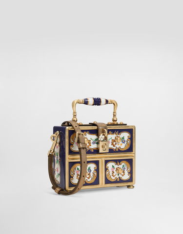 Дамска чанта Dolce & Gabbana Dolce Box Ornate Painted Wood Top Handle Bag Многоцветен | BB5970AD16680995, 1