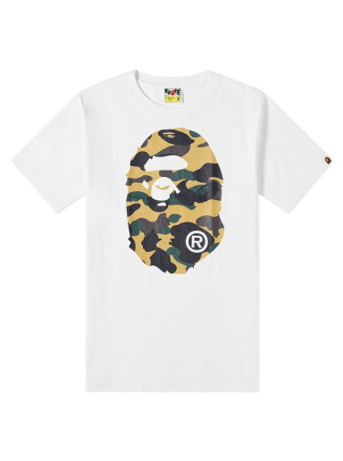 Тениска BAPE 1St Camo Big Ape Head T-Shirt White/Yellow Бяло | 001TEJ301011M-WHTYLW