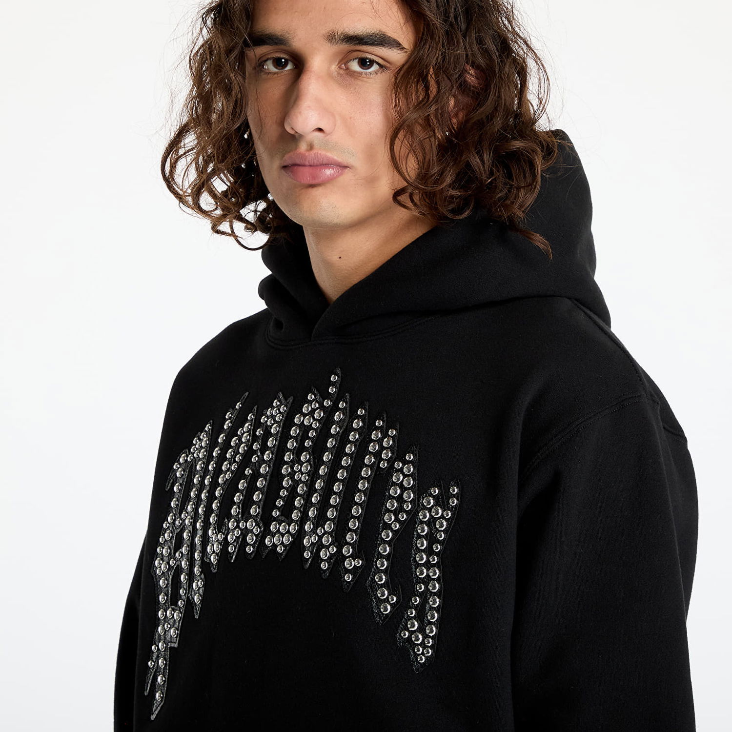 Суитчър Pleasures Twitch Studded Hoodie Black Черно | P24F043 BLACK, 1