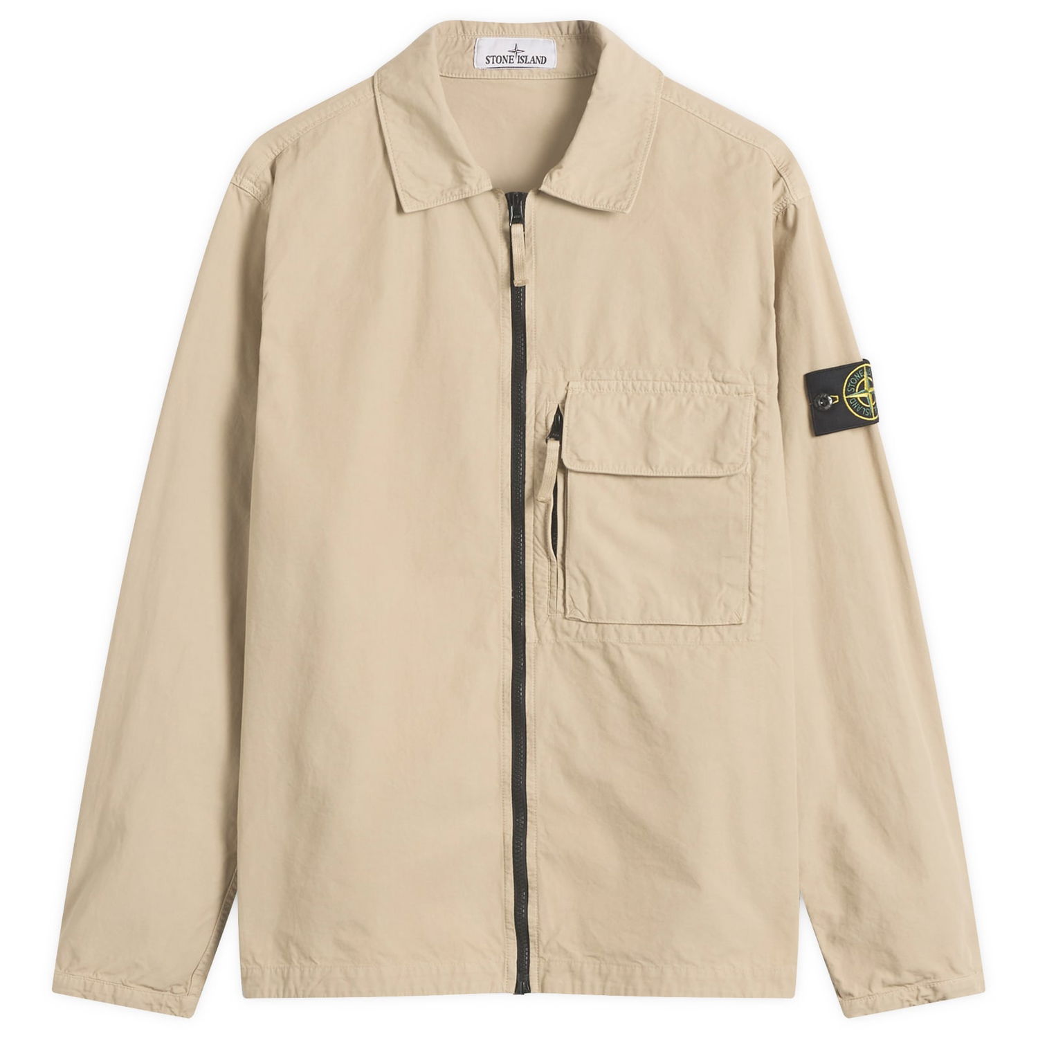 Яке Stone Island Canvas Weave Cotton Zip Shirt Jacket, Size Large Бежово | K2S151200004-V009A, 0