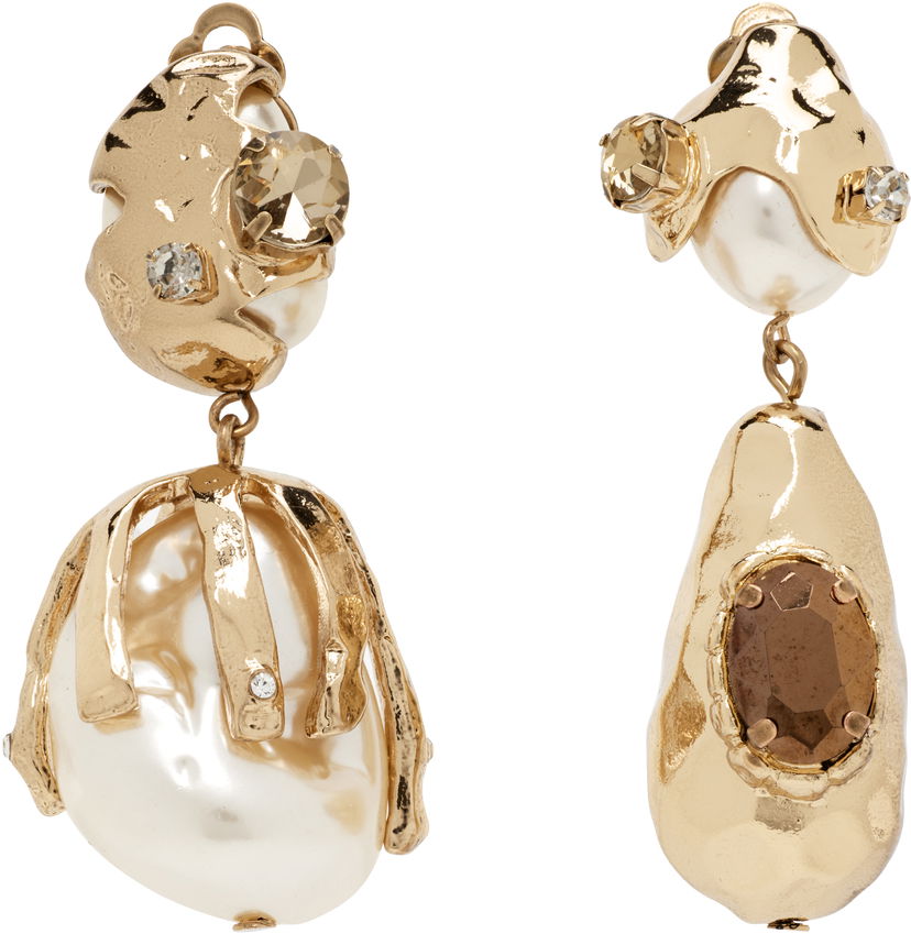 Обеци Max Mara Weekend Max Mara Bairo Gold-Tone & Faux Pearl Earrings Металик | 2525756114600