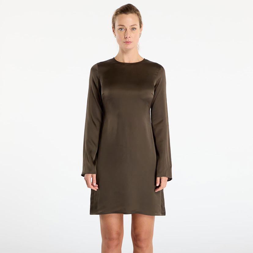Pокля Samsoe Samsoe Samiley Long-Sleeved Satin Mini Dress Зелено | F25400095_CLR002335