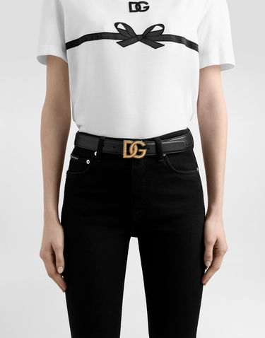 Колани Dolce & Gabbana Dolce & Gabbana DG Logo Leather Belt Черно | BE1663AV95680999, 1