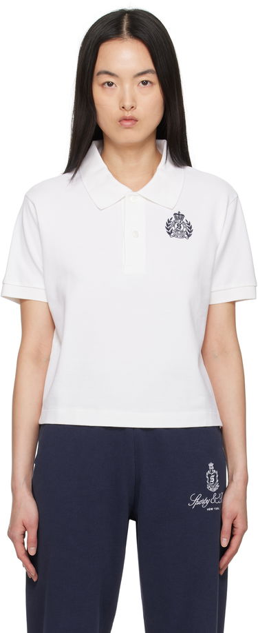 Поло тениска Sporty & Rich Sporty & Rich H&W Crest Pique Polo Бяло | TO085606241WH01, 0