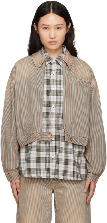 Яке YMC Burnside Cropped Denim Jacket Бежово | Q5WAH, 0