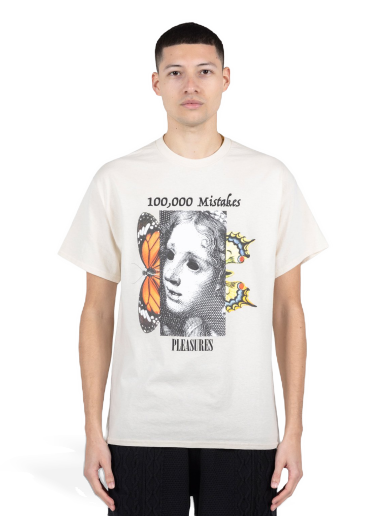 Тениска Pleasures Mistakes Tee Natural Бяло | P23SP057-NATURAL